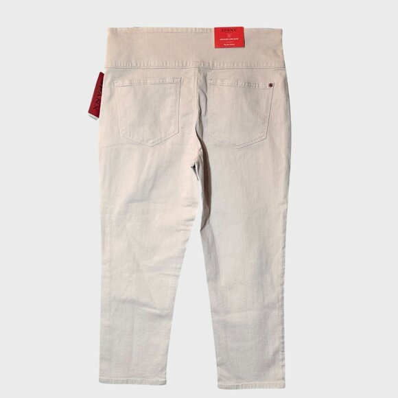 Spanx The Signature Capri Jeans Side Zip Shaping High Rise Shell Cream 31 NWT - Picture 4 of 14